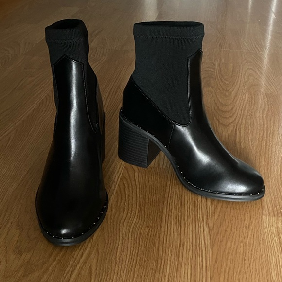 ASOS Black Studded Heel Boots - Picture 3 of 4